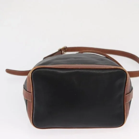 Authentic CELINE Shoulder Bag Leather Black Gold - Picture 16 of 16